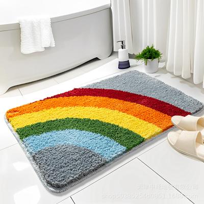 Cartoon Imitation Cashmere Floor Mat Bathroom Absorbent Toilet Door Entry Non-slip Mat Bedroom Carpet Door Mat Floor Mat Household