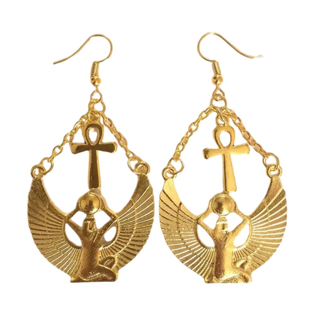 Alloy Earrings Egyptian Goddess Pendant Earrings Alloy Texture Suitable for History Lovers Seeking Unique Accessories