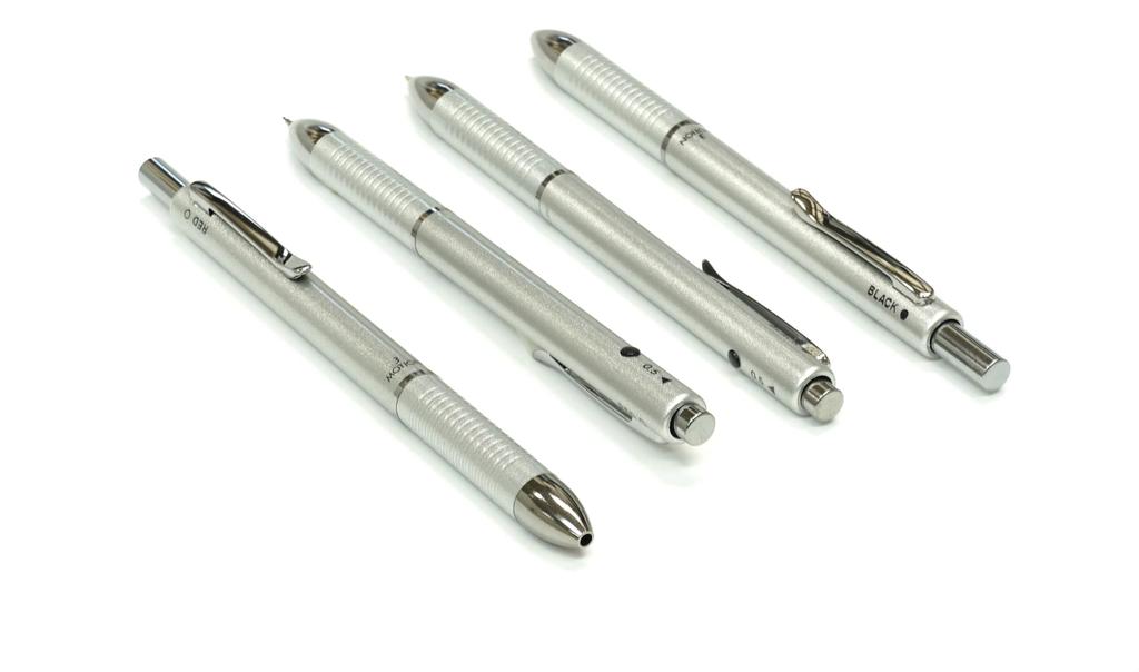 Made in Silver Premium Japan, 3-Mecha Knock-Style Multi-Function Pen, Boxed, K7-3MS-1