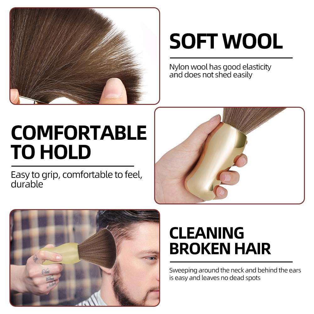 Haircutting Neck Duster Brush Salon Hair Sweeping Brush Soft Nylon Bristle Professional Barber Tool for Men Women Face Neck