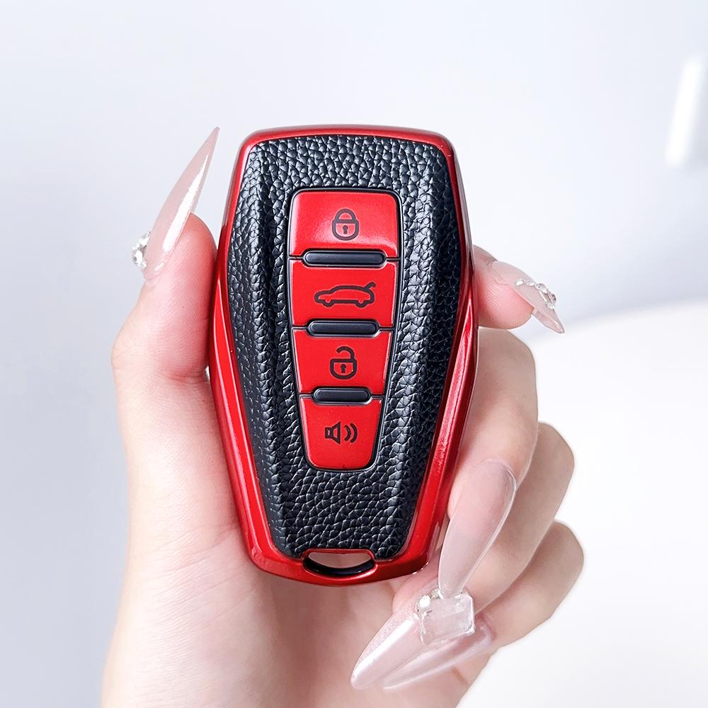 TPU Leder Auto Smart Schlüssel Etui Hülle für Geely Emgrand Global Hawk GX7 Coolray X6 X7 Shell Fob Halter Schutz Zubehör