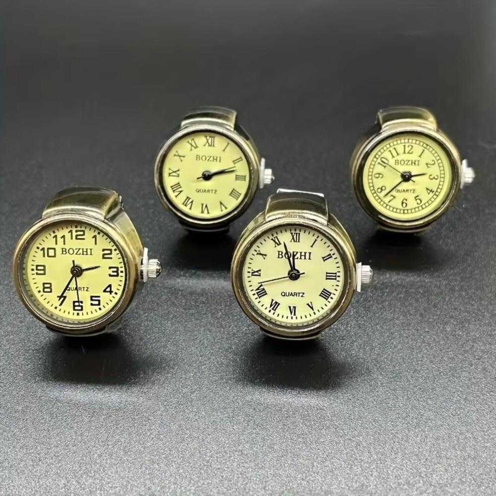 Legierungsringuhr Punk-Stil Quarzuhr Vielseitige Mini-Uhr für Männer und Frauen