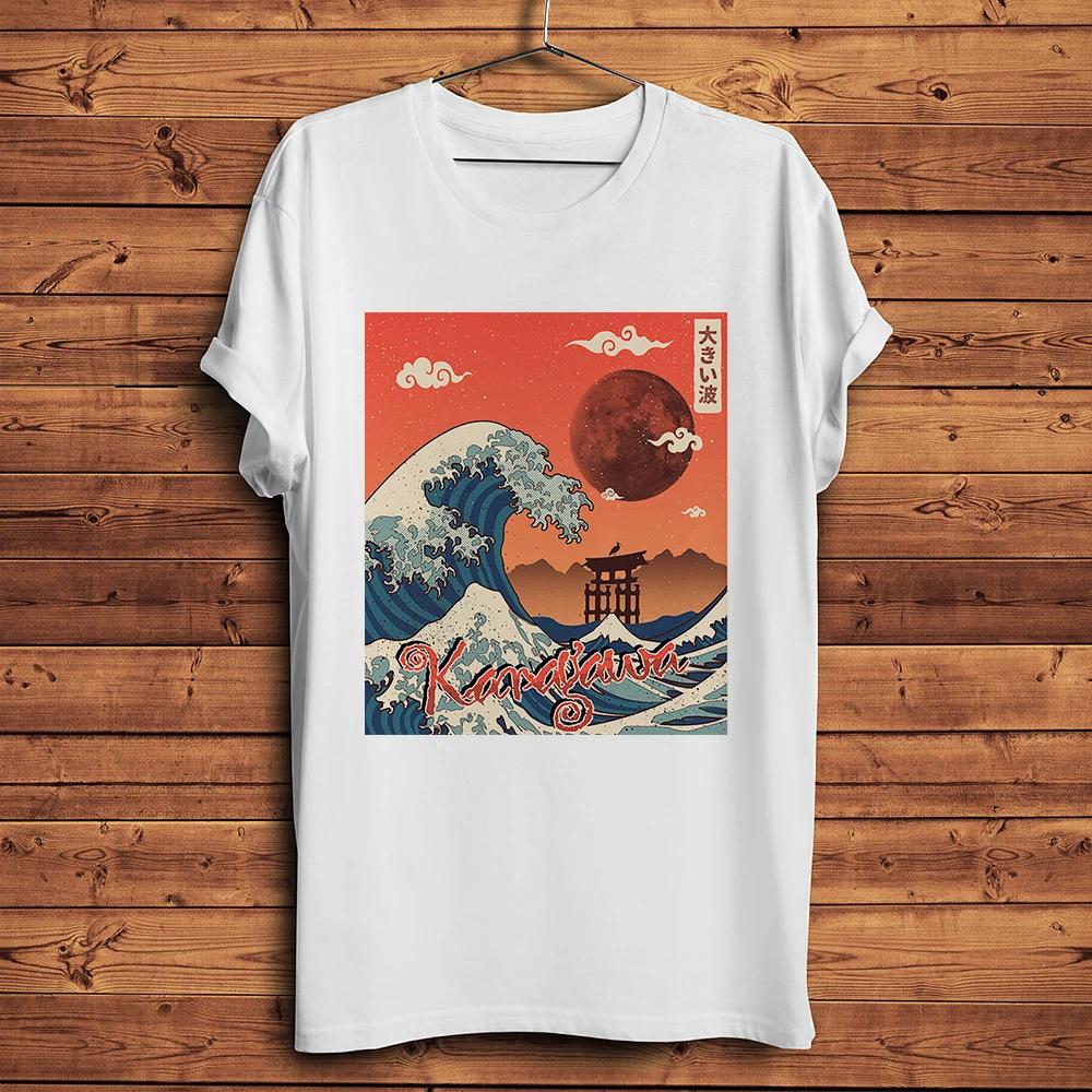 

Ukiyo Style Great Wave Off Kanagawa Red Moonfunny Hokusai Artistic TShirtCasual TshirtUnisex TeeNocrack Breathable Print 4XL