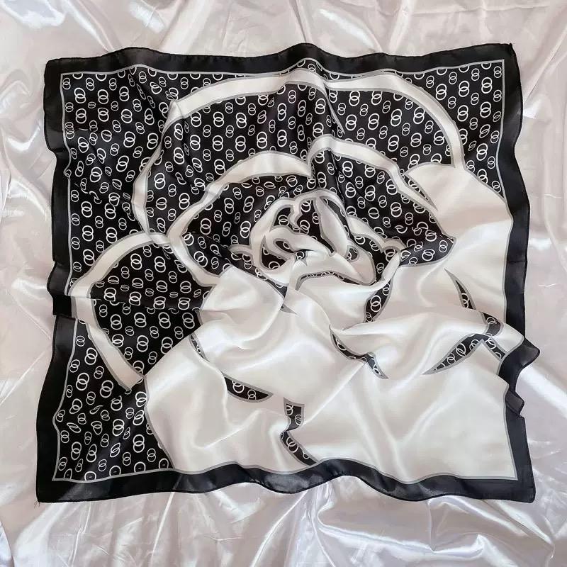 Spring Scarf Women's Luxury Design Polyester Material Smooth Scarf Soft Muslim Headscarf Shawl Beach 90x90cm