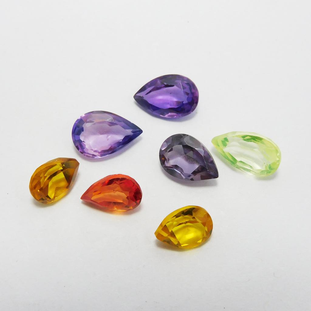 Natural Mixed Color Sapphire Loose Gemstone 21.58 ct Lot Pear Cut September Birthday Birthstone