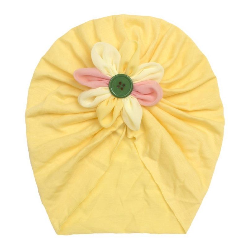 

New children s button flower pullover hat, creative and comfortable baby hat, thin baby cap