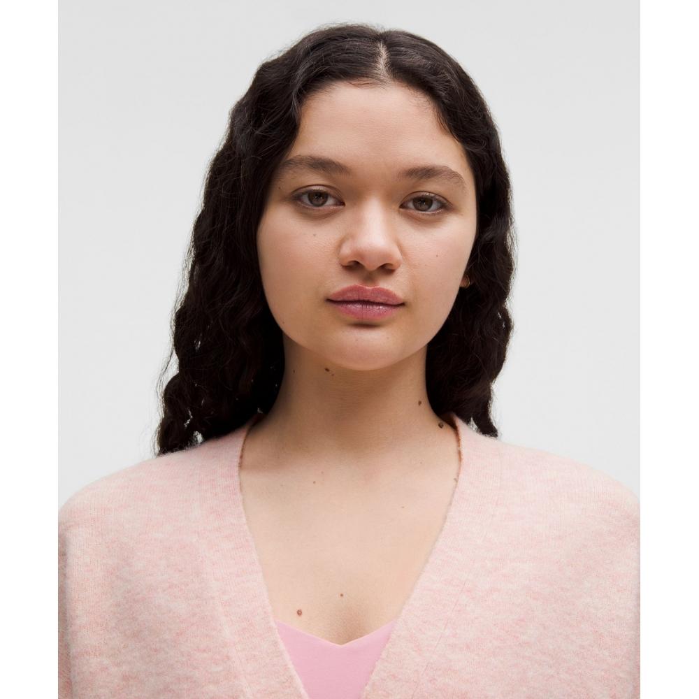 Lululemon Women S Alpaca Wool Blend Cardigan Sweater Pink miSt