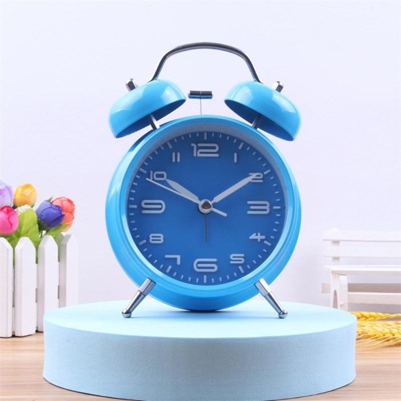 Alarm Clock, Noiseless Clock with Light and Noiseless for Heavy Sleepers 4.6" Analogue Alarm Clock