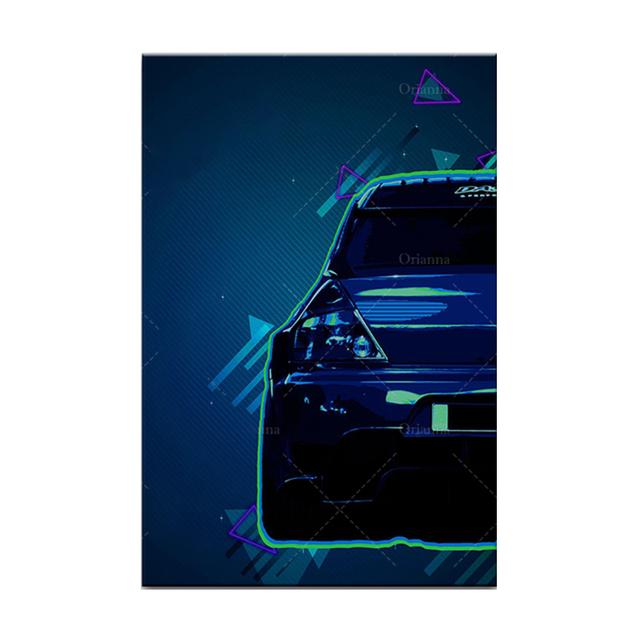 Modern Japanese Retro SuperCar Abstract Graffiti Wall Art Picture Modular Canvas Painting Posters Prints Living Room Home Decor No Frame