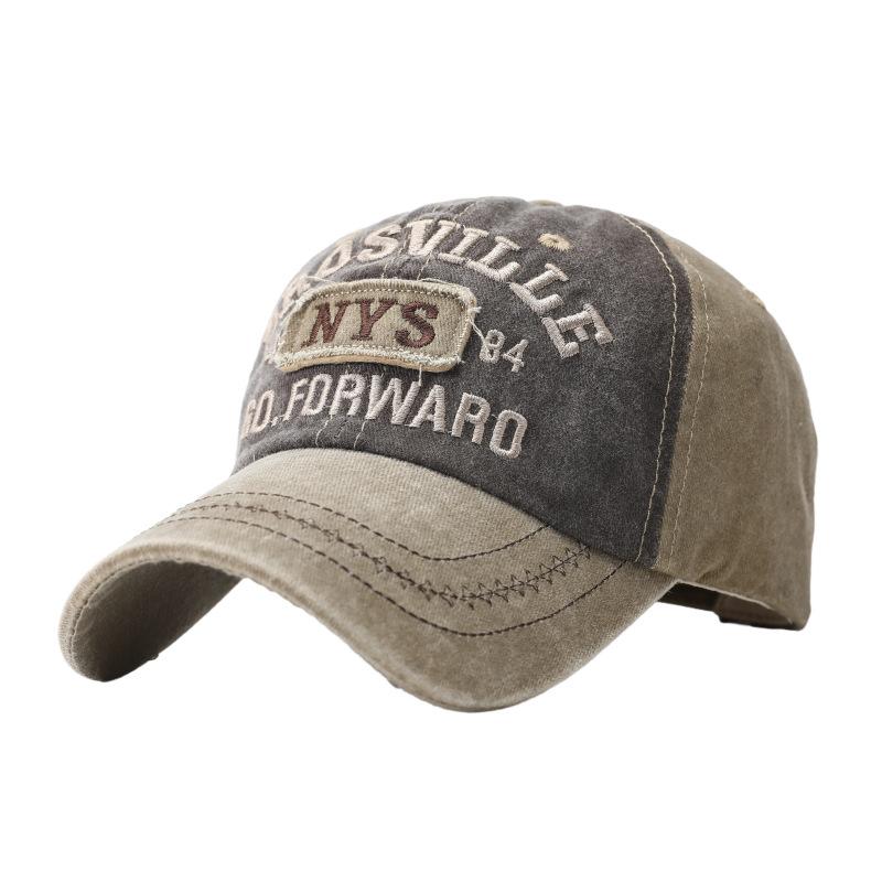 Letter embroidered baseball cap men and women retro versatile outdoor washed cotton cap fishing sun protection cap