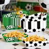 Sports Party Snack Holder 12Pcs Paper Box for French Fries Fried Chicken Popcorn Snacks, Football Theme Foldable Food Containers, Oil-Proof Waterproof