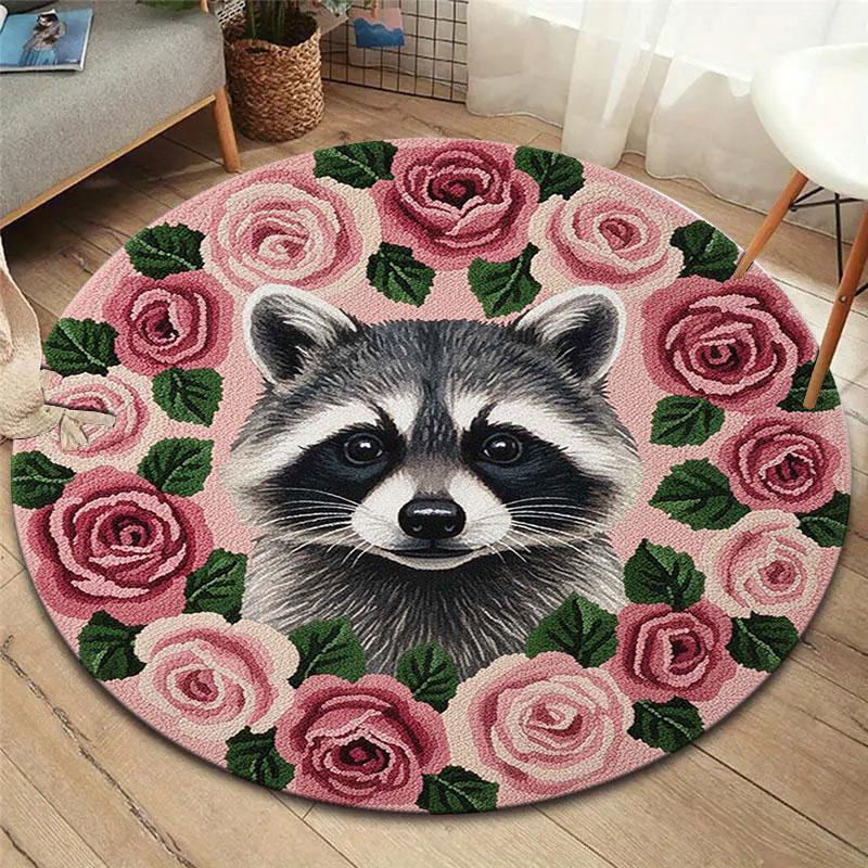 Feltanimals Round Area Rug,Carpet Rug for Living Room Bedroom Sofa Playroom Decor,Non-slip Floor Mat