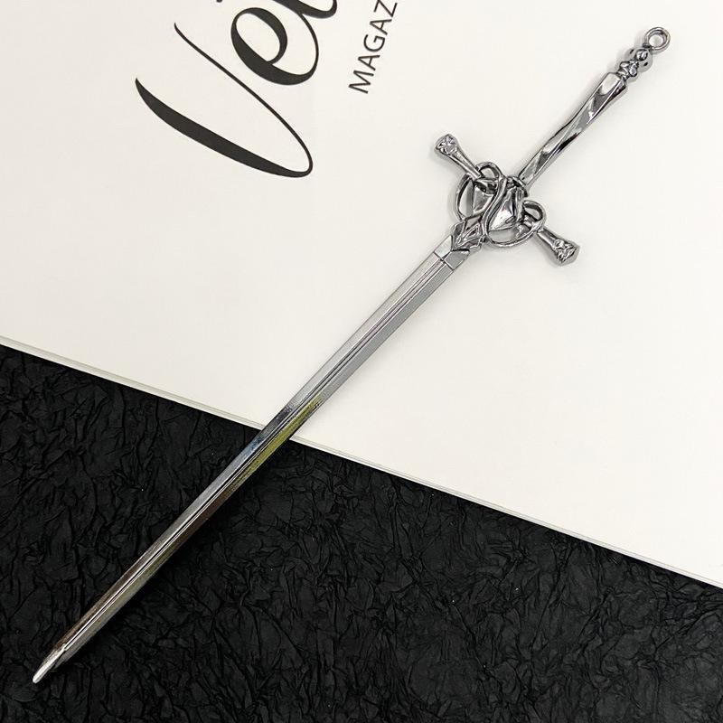 New Antique Metal Sword Hairpin Women's Fashion Chinese Simple and Creative Pan Hairpin Jewelry Temperament Headwear Accessories