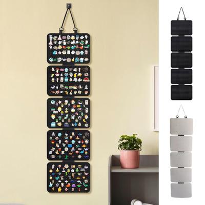 Pannelli espositivi per spille da bavero in smalto appesi, organizzatore con 5 fogli mobili, facile da installare, espositore per collezione di badge