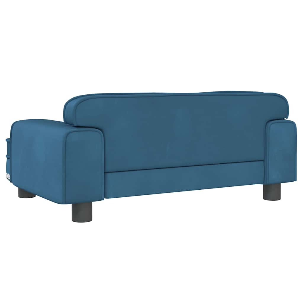 Kids Sofa Blue 70x45x30 cm Velvet