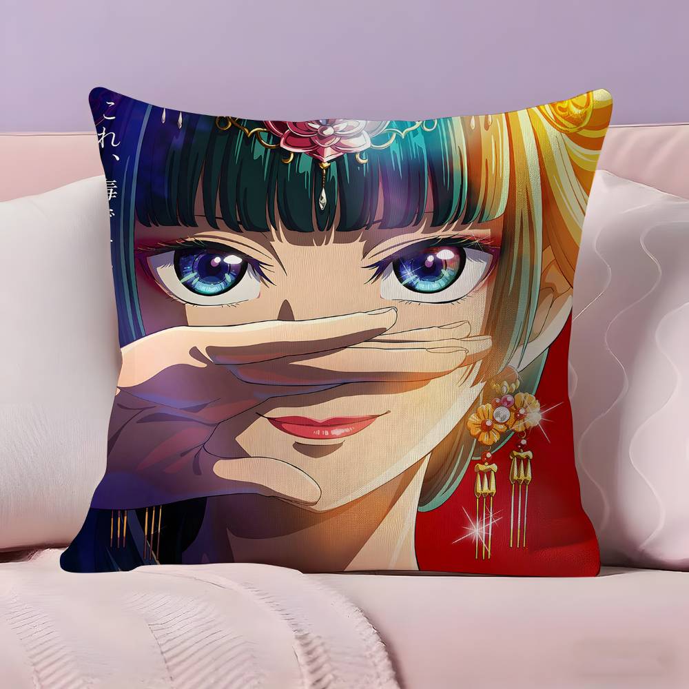 The a-Apothecary Diaries maomao Pillow Case Anti-dustmite Pillowcase Invisible zipper silky short plush Sofa cushion cover