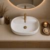 Dritto countertop washbasin 51.5X39 CM oval with tap hole white