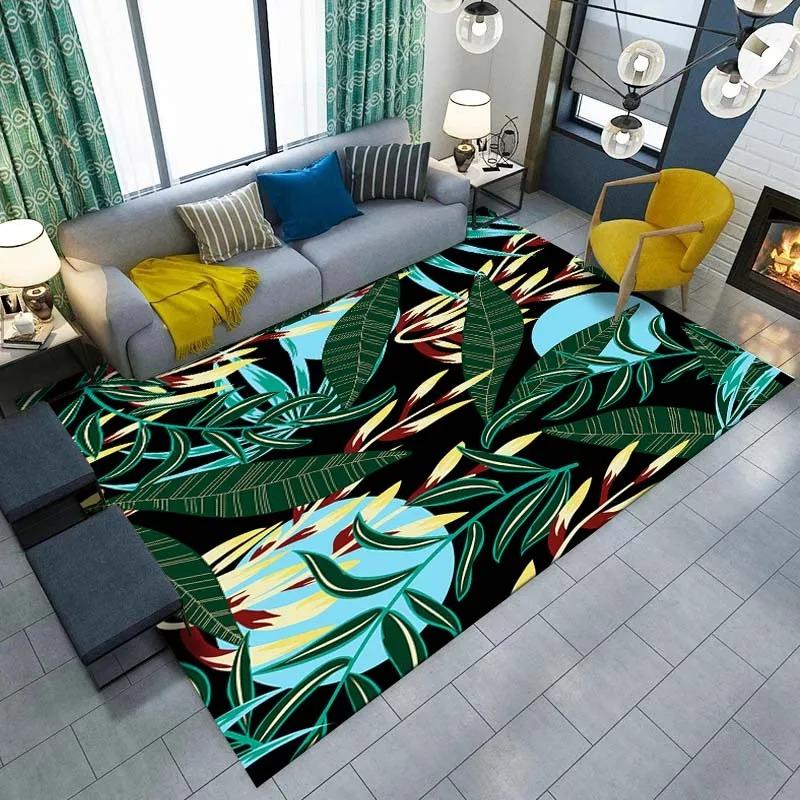 Tropical Plant Leaf Printed Floor Mat Door Front Decoration Home Living Room Floor Mat