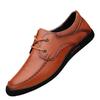 Men's Shoes Men's Lace-up Business Leather Shoes Men's First Layer Cowhide Trend Casual Shoes Foreign Trade Breathable Driving Shoes Men