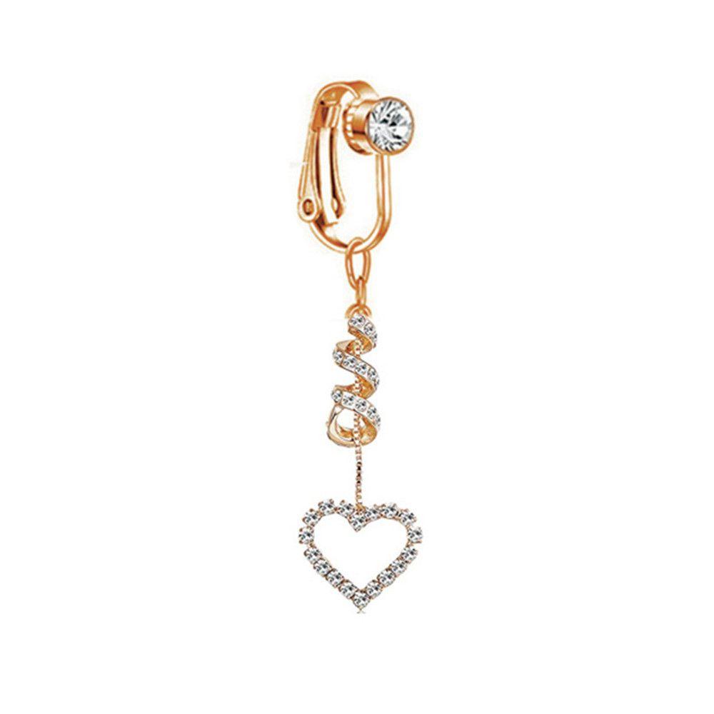 Falscher Fake Bauch Schmetterling Fake Bauchnabelpiercing Herz Clip-On Bauchnabel Fake Piercing Mond Stern Blätter Knorpel Ohrring Clip