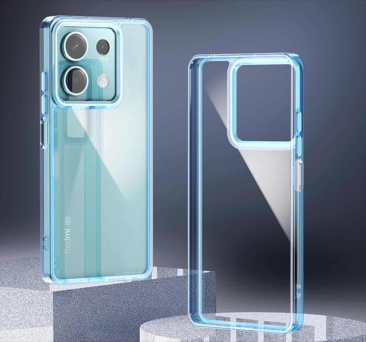 

Модный металлический каркас, прозрачный чехол против пожелтения для Xiaomi 14T Pro Redmi Note 14 13 12 11 Pro Plus 13C 12C 11A, противоударный чехол For Redmi Note 13 5G небесно-голубой