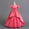 Elegant Satin Embroidered Princess Gown for Girls - 2025 European & American Style
