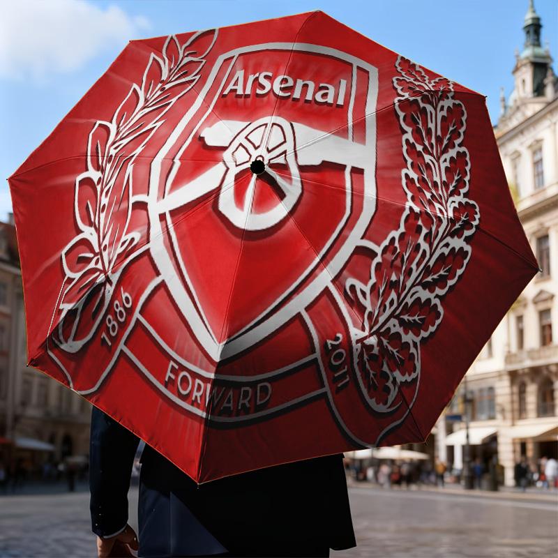 Arsenal Celebration Moment Automatic Folding Umbrella - 8-Rib Travel Umbrella with Auto Open/Close & Portable Gifts for holidays or birthdays