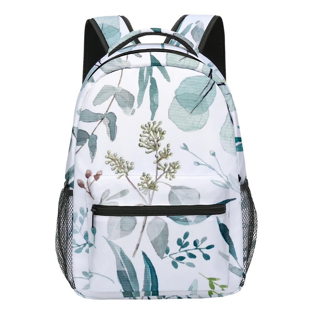 Cartoon Novelty Kpop Youthful School Bags Unisex Leaves Travel Bags 3D Print Oxford Waterproof Notebook Shoulder Backpacks