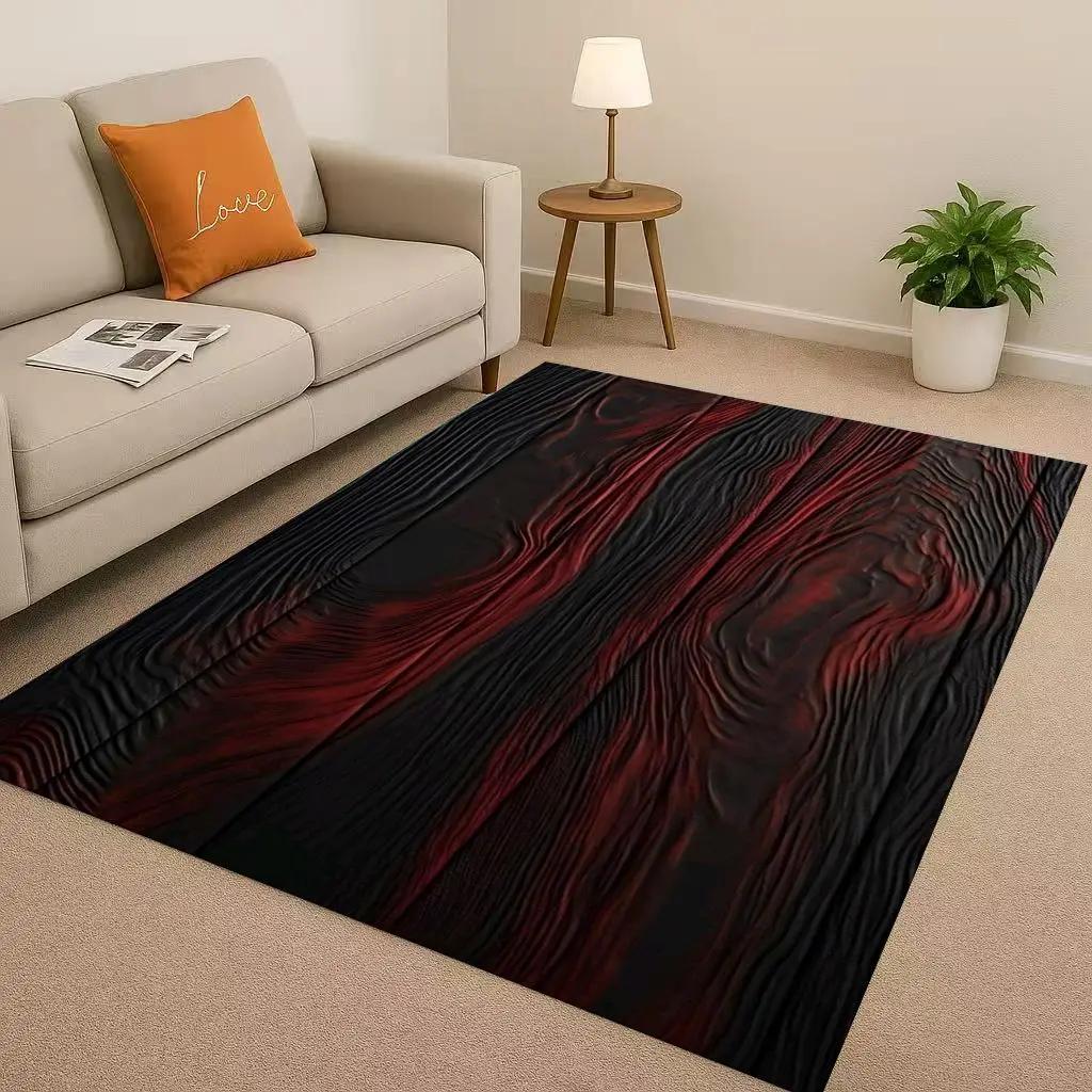 Classic Wood Grain Tree Growth Ring Brown Gray Living Room Non-Slip Area Rug Carpet For Bedroom Playroom Sofa,Home Decor Doormat