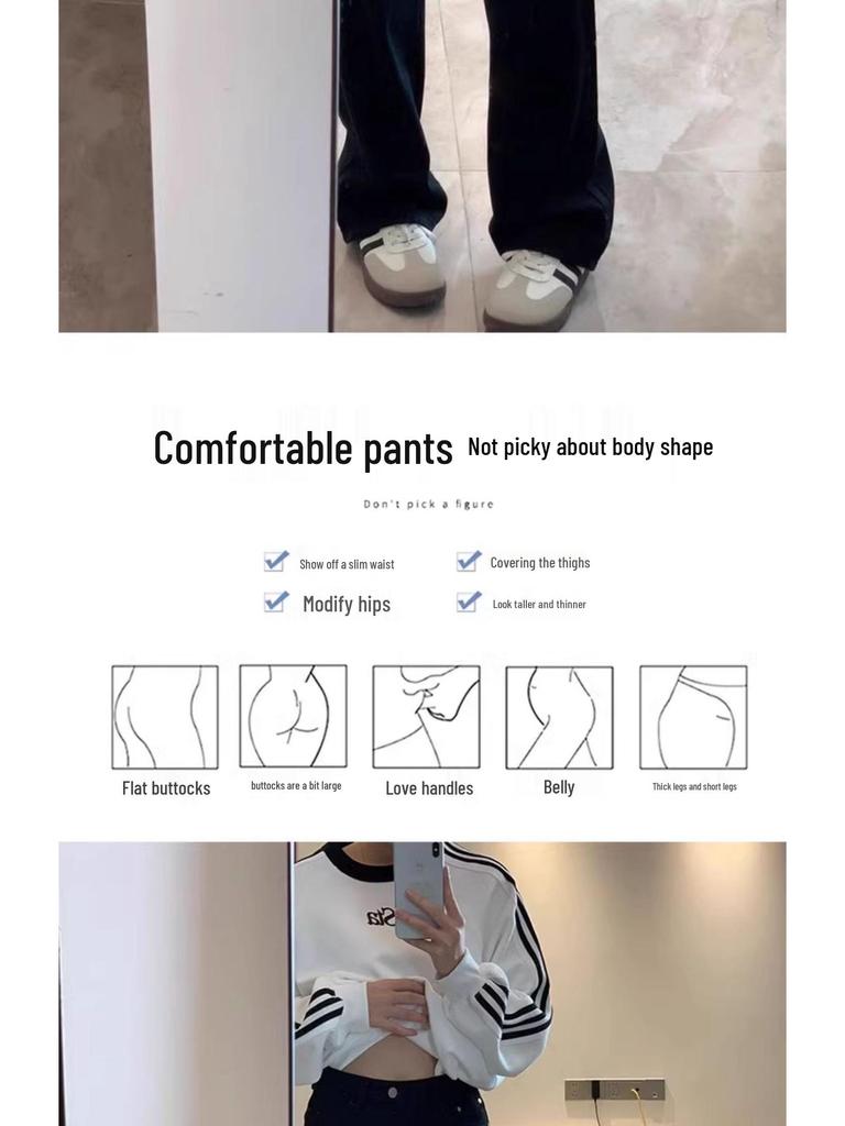 Women's High-Waisted Fleece-Lined Black Jeans - Plus Size, Slimming Straight/Narrow/Wide Leg for Autumn & Winter