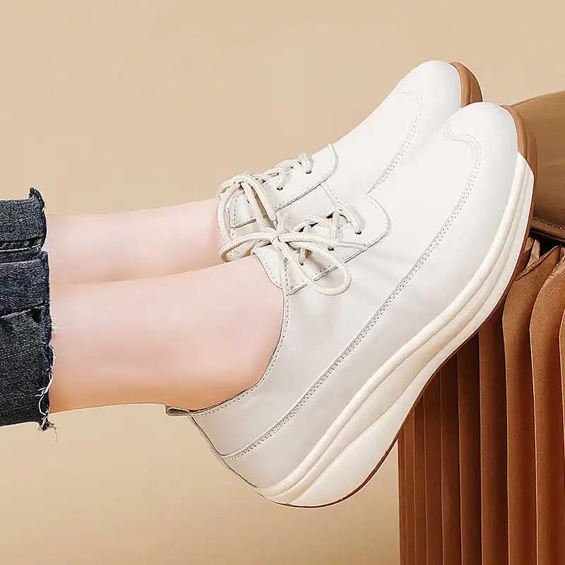 Fashion Synthetic Leather Fall Footwear For Lady Stiletto Heel Woman Platform Shoes Size 33 Sneakers Sports Sports-et-leisure