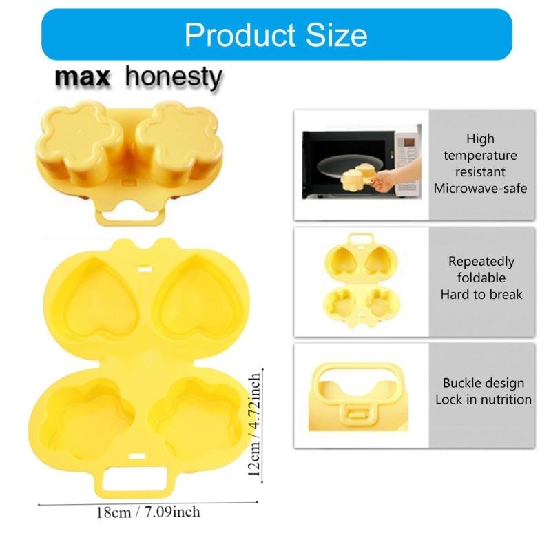 Hinged Microwave Egg Poacher in Food-Contact-Grade Polypropylene, with Separate Cavities to Cook 2 Eggs at Breakfast