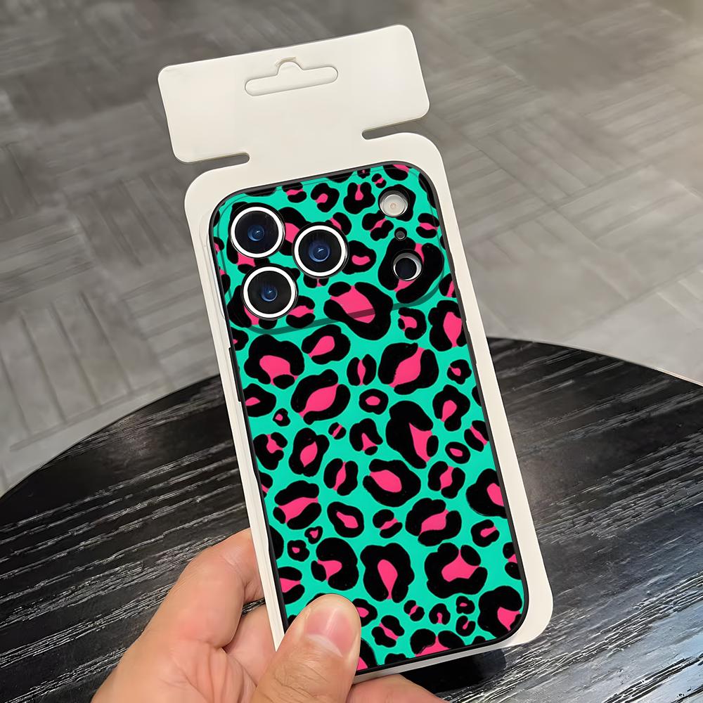 

S-Stylish C-Cute Leopard Phone Case For IPhone 17 Air 16 E Pro Max 15 14 13 Mini 12 Pro 11 Max Plus Black Soft Shell iPhone 16e