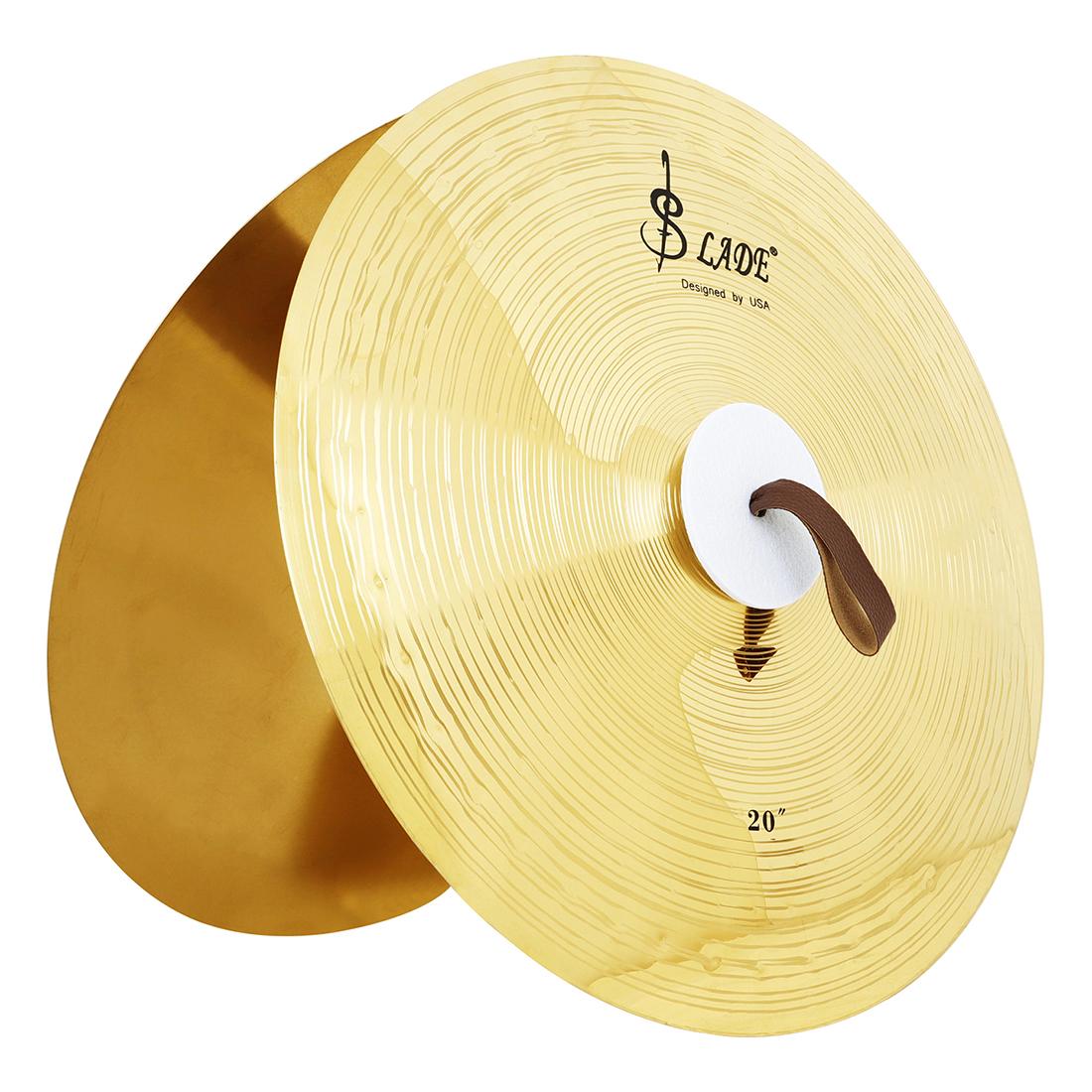 1 Pair Copper Cymbal Alloy Percussion Mount Cymbals Band Percussion Instrument with Finger Rope for Stage Party Musical Parts