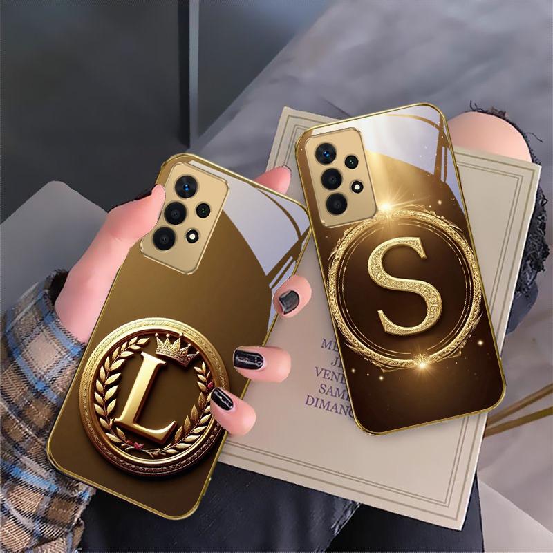 Lorbeerblatt Ring Gold Für Samsung A 01 52S A04 A05S A10 A12 A13 22 23 24 36 42 M02 Note 10 20Ultra 8 9 Goldene Glas Handyhülle