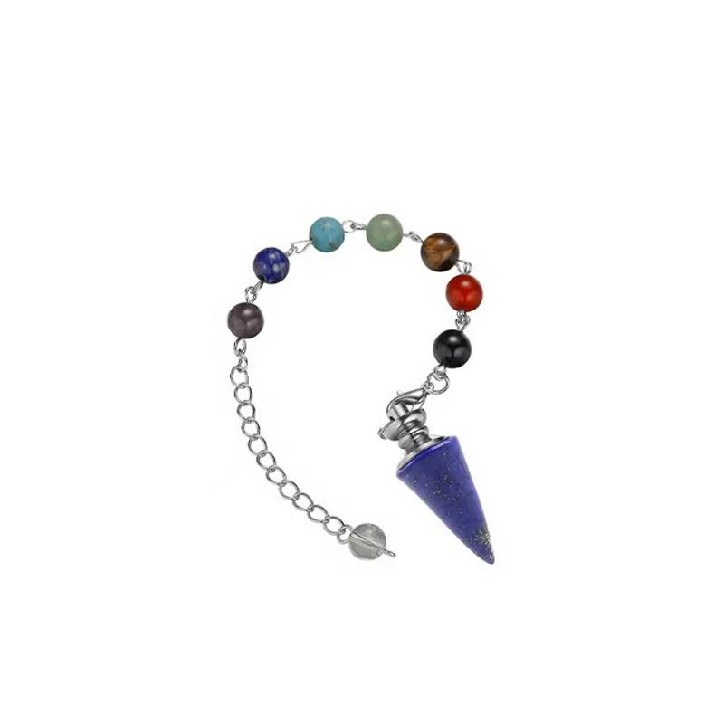 1PC Healing Chakra Crystal Conical Pendulum Pendant Witchcraft Energy Balancing Accessories Divination Dowsing