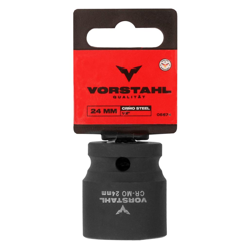 SHORT IMPACT SOCKET FOR SOCKET WRENCH 1/2 HEXAGONAL > 13mm < Vorstahl