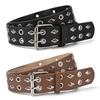 Unisex Punk  Rivet Waist Belt For Jeans, Casual And Streetwear Style Adjustable Pu Leather Belt For Men Women