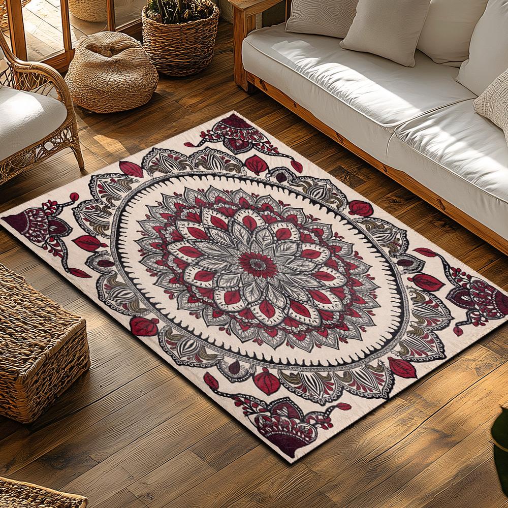 Boho Area Rug Non Slip Washable Indoor Outdoor Carpet Persian Style Home Decor Living Room Floor Mat Modern Abstract Design