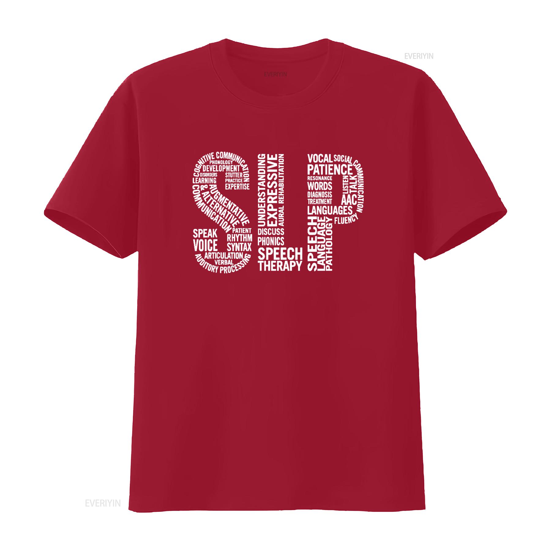 

Speech Therapy T Shirt Language Pathology Month vintage Washed Versatile Stylish Casual Breathable Top For Everyday Wear S
