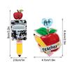 Creative Cute Pencil Apple Acrylic Print Drop Earrings for Women Girls School Teacher's Day Graduation Season Jewelry New Gift