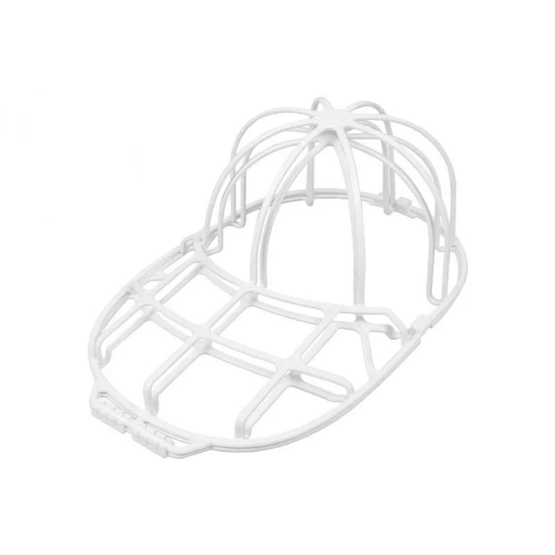 

1 шт. Многофункциональная мойка для бейсбольных кепок, подходит для мойки шляп, каркас для мойки PP, двухъярусная защитная сетка для чистки шляп белый