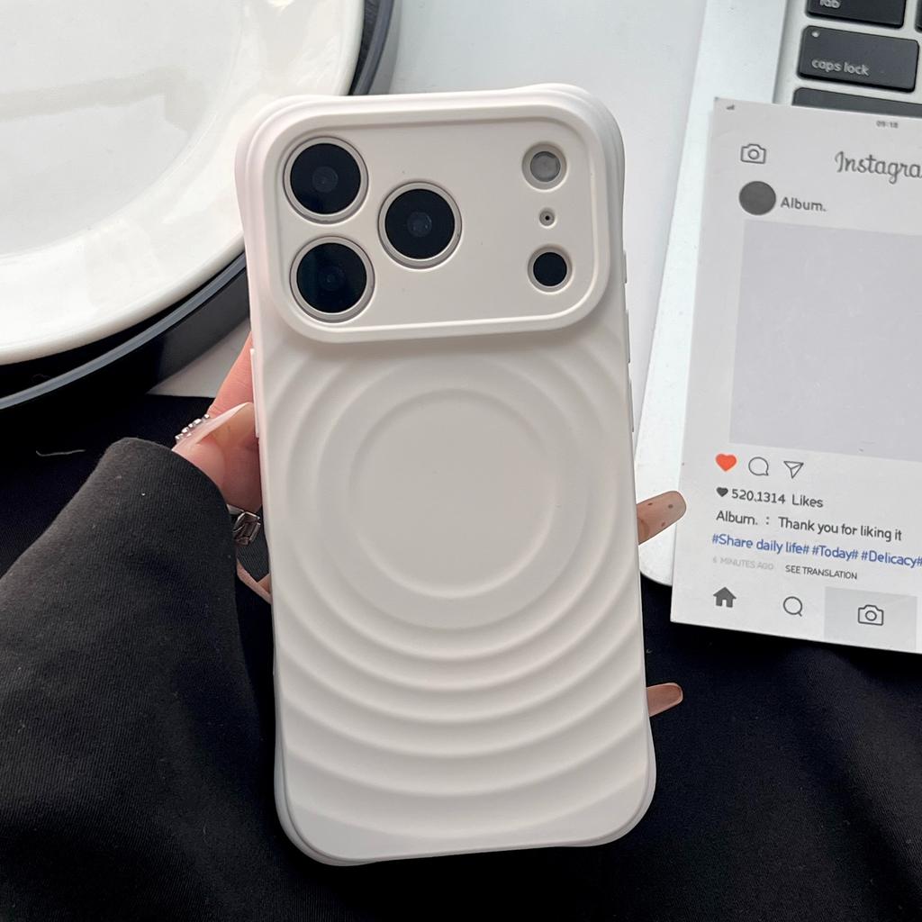 For Magsafe Water Ripple Soft Case for iPhone 17 Pro Max Air Magnetic Candy Solid Color Bumper Shockproof Cover for iPhone 17Pro