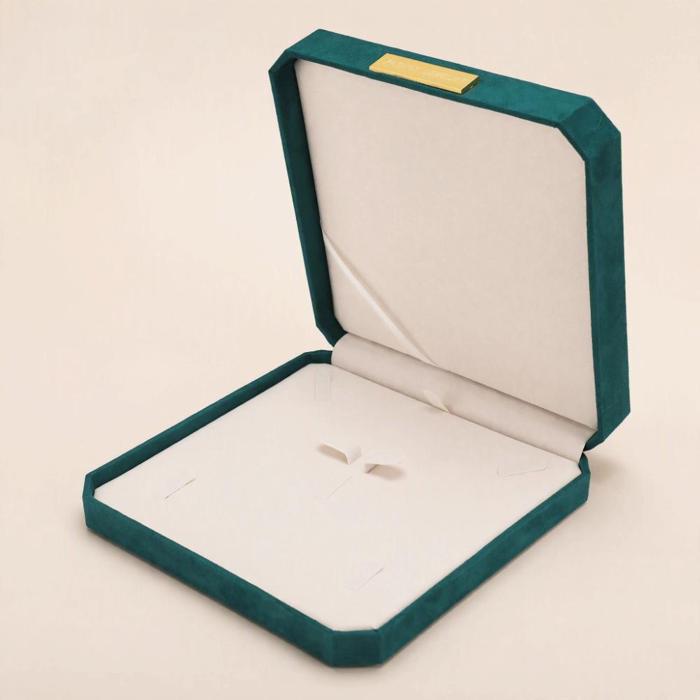 Large Capacity Jewelry Set Box Suede Like Material With Lid Jewelry Display Box Multifunction Square Shape Storage Box