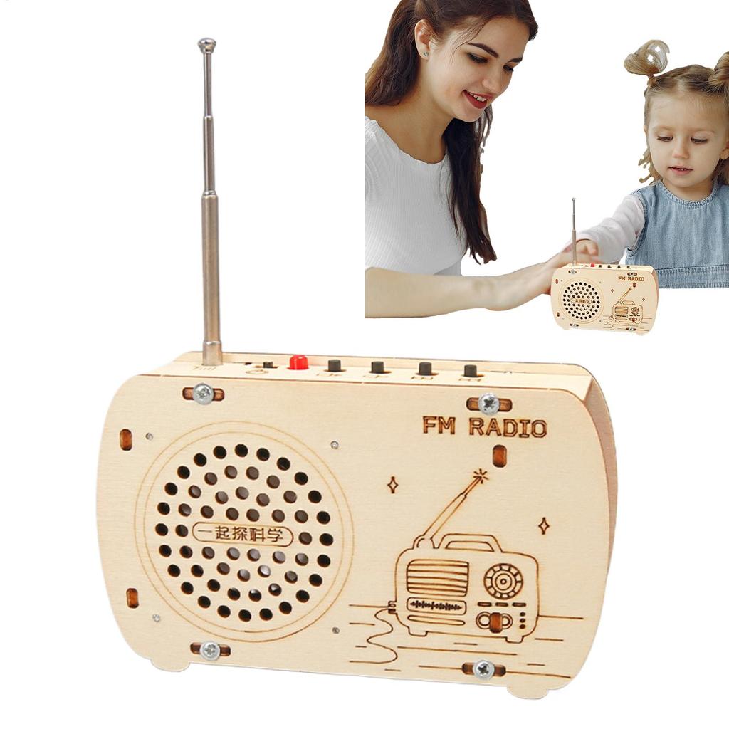 Build a Radio Kit Wood Radio Electronic Learning Set Science Experiment Electronics Toys Stem Project Kit Building Educational