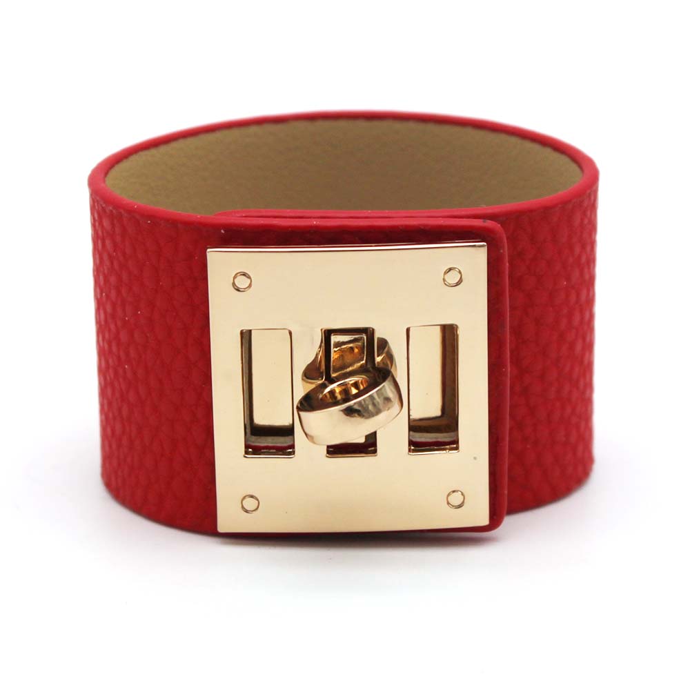 Fashion Vintage Wide Leather Cuff Bracelets & Bangles For Women Cuff Bracelet Statement Jewelry Valentines Gift