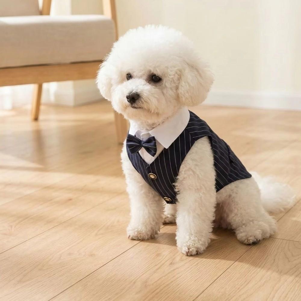 Lightweight Dog Wedding Suit Button Closure Small Dog Clothes Pet Tuxedo Outfit  for Teddy Dogs