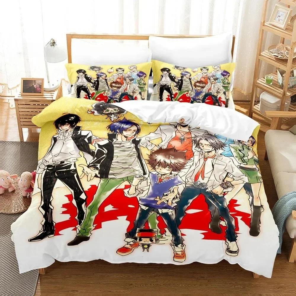New 3D Anime HITMAN REBORN Bedding Set Printed Bed Set With Pillowcase Bed Duvet Cover Soft Single Double Queen Super King Size