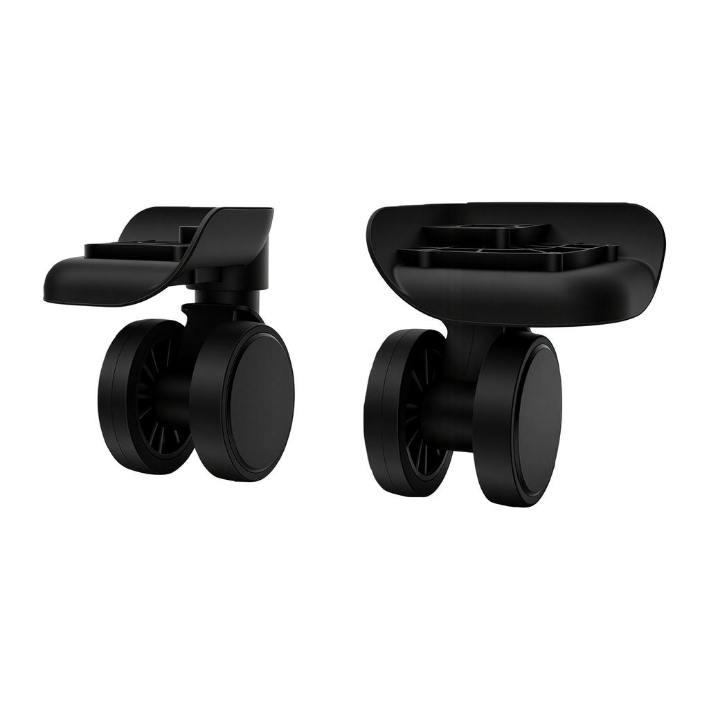 2pcs Suitcase Double Row Wheels Black Luggage Mute Shock Absorbing Swivel Casters for Replacement