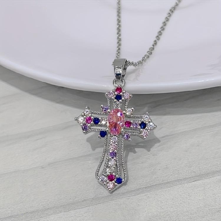 Faith Inspired Crosses Necklace Charm Pendant Made with Sturdy Alloy Adjustable Chain for Men and Women Daily Use